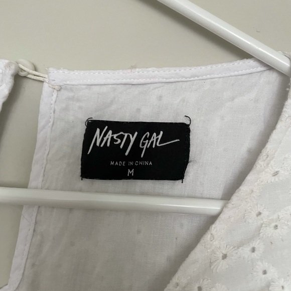 Nasty gal ruffle sleeve keyhole white blouse - Picture 2 of 5